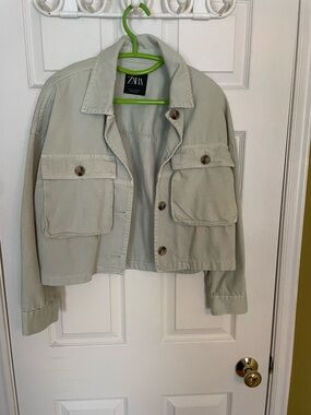 ZARA Light Beige Jacket with Black Label